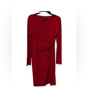 LAUREN Ralph Lauren Red Midi Stretch Dress